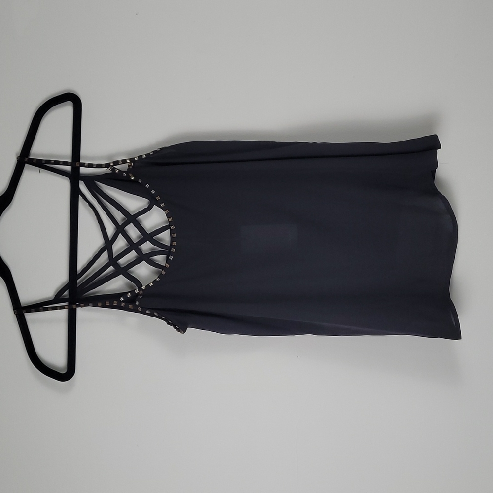 NWT Lovemarks black strappy flowy tank top